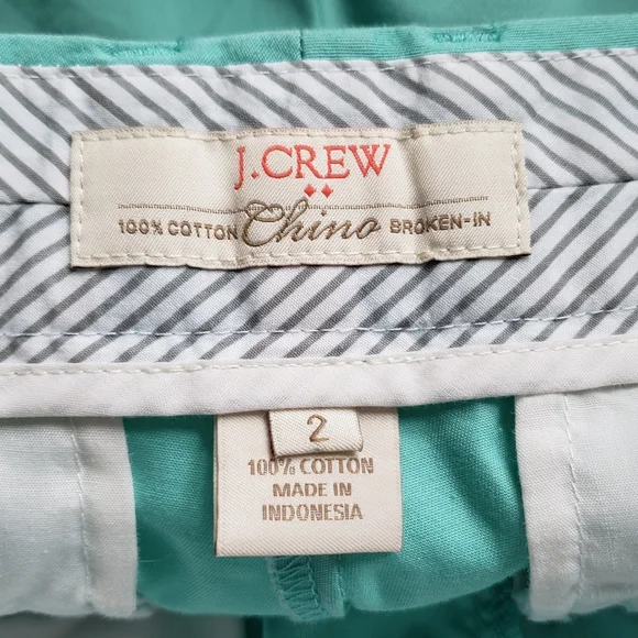 J. Crew Factory Broken In Chino 4" Inseam Shorts Mint Green 2 - Picture 7 of 7